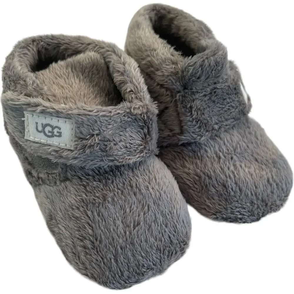 NWOT Infant Plush Ugg No Tie Booties GRAY size 4/5